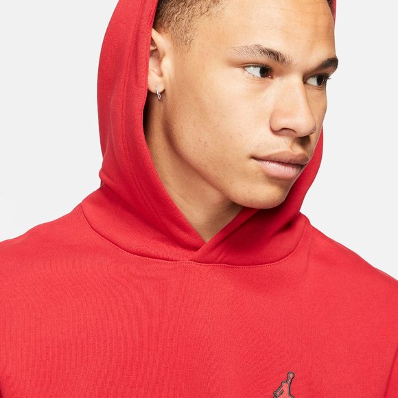 Nike Jordan Essentials Fleece Pullover Hoodie Red - Picture 4 of 6
